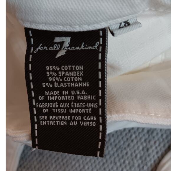 7 For All Mankind Favorite Jeans Women's 28 28X32 White Out Straight Leg - Picture 8 of 16